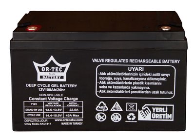 Gel battery OR-TEC 12v 100 Ah GEL AG-ORT-12-100-GEL photo