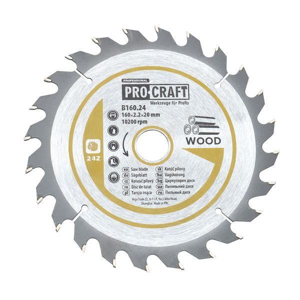 Пиляльний диск Procraft B160.24 24T (по дереву) Procraft_016024 фото