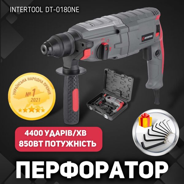Straight punch INTERTOOL DT-0180 850 W compact professional electric punch drill network electric for home silent budget punch 3 modes PRFT-INTRT-DT-0180 photo