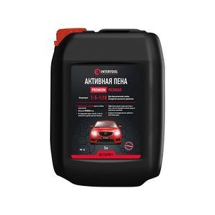 Пена активная PREMIUM 5 л, розовая, концентрат 1:5 - 1:10, для бесконтактной мойки аппаратом высокого давления, STORM INTERTOOL FS-9095 FS-9095 фото
