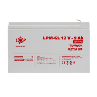 Акумулятор гелевий LPM-GL 12V - 9 Ah lp_6563 фото