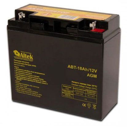 Акумулятор свинцево-кислотний Altek ABT-18Ah/12V AGM (18 А*год) BT-ABT-18-12-AGM фото