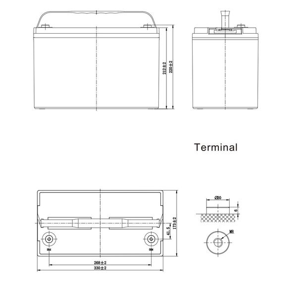 Gel battery 115ah WPPower WPPDG12-115 115 amperes 12 volts for inverter ipp uninterruptible boiler home battery WPPDG12-115 photo