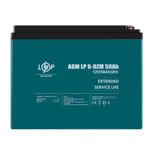 Тяговый свинцово-кислотный AGM аккумулятор LP 6-DZM-50 Ah lp_10063 фото