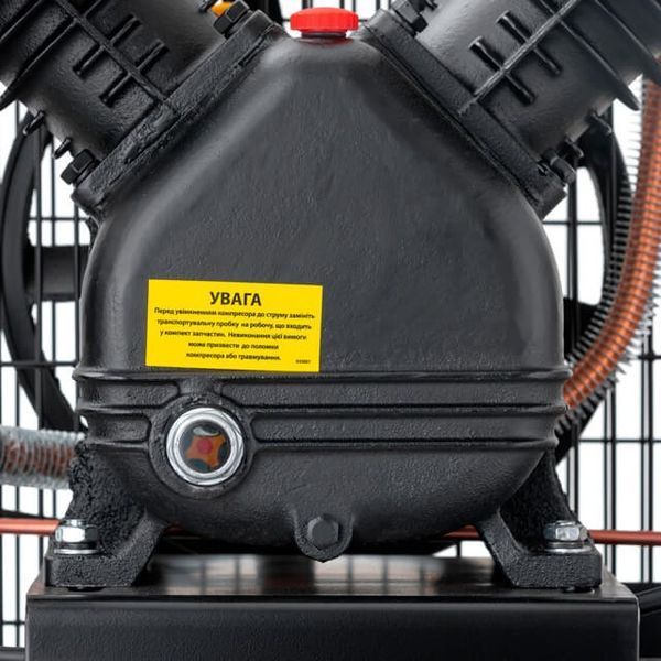 Компрессор STORM, 100 л, 3 кВт, 220 В, 10 атм, 500 л/мин, 2 цилиндра INTERTOOL PT-0014 PT-0014 фото