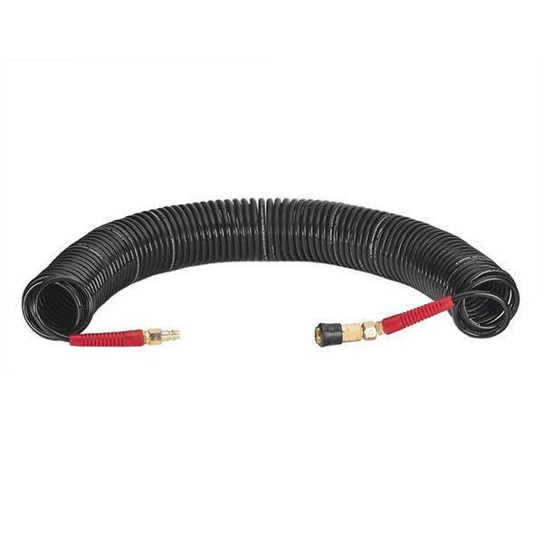 Шланг BLACK M-Flex STORM, 20 м, 5,5*8 мм, спиральный полиуретановый c поворотным шарниром, латунными быстроразъемными соединениями INTERTOOL PT-1792 PT-1792 фото