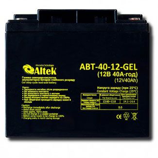Акумулятор гелевий Altek ABT-40Ah/12V GEL (40 А*год) BT-ABT-40-12-GEL фото