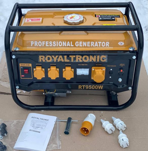 Генератор бензиновий ROYALTRONIC RT9500W однофазний (2,5 кВт) GB-RT-1F фото