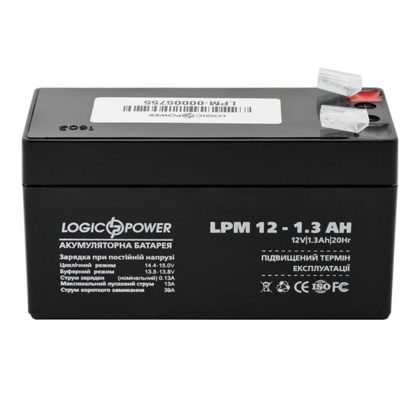 Акумулятор свинцево-кислотний LogicPower AK-LP4131 12V1,3Ah (1,3 А*г) AK-LP4131 фото