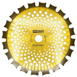 Нож 40T победитовый двусторонний золото Procraft D255*25.4 Procraft_Н_П-2_З фото