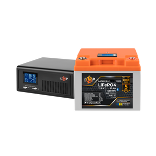 Комплект резервного живлення LP(LogicPower) ДБЖ + літієва (LiFePO4) батарея (UPS В1000 + АКБ LiFePO4 640W) lp_37441 фото