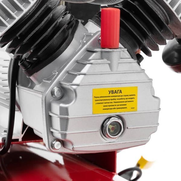 Компресор 100 л, 3 кВт, 220 В, 10 aтм, 420 л/хв, 2 циліндри INTERTOOL PT-0008 PT-0008 фото