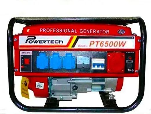 Генератор бензиновий Powertech 3-х фазний PT6500W (4,5 кв) GB-PT-PT-6500 фото