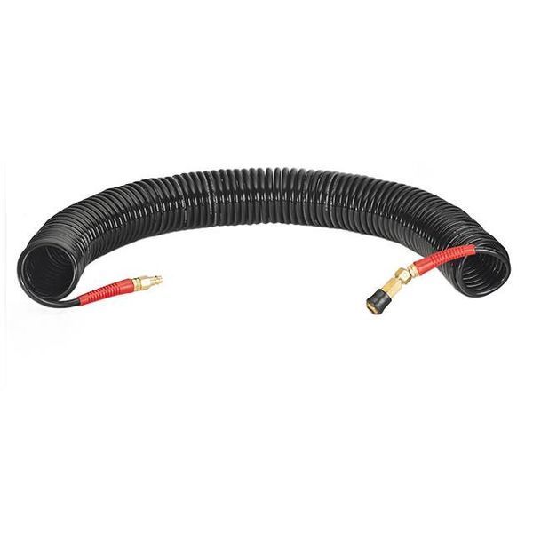 Шланг BLACK M-Flex STORM, 20 м, 6,5*10 мм, спиральный полиуретановый c поворотным шарниром, латунными быстроразъемными соединениями INTERTOOL PT-1795 PT-1795 фото