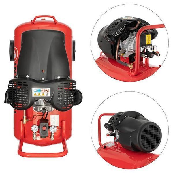 Компрессор 100 л, 2,23 кВт, 220 В, 10 атм, 354 л/мин, 2 цилиндра INTERTOOL PT-0005 PT-0005 фото