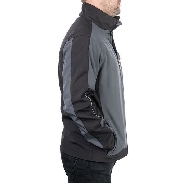 Куртка SOFTSHELL, темна сіро-чорна, тришарова, тканина стрейч 300GSM 100D, з водо- і&nbsp;вітрозахистом, S INTERTOOL SP-3131 SP-3131 фото