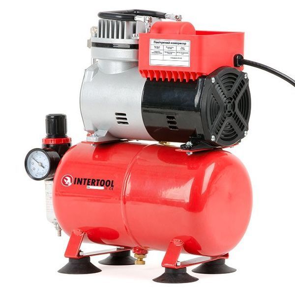 Компрессор безмасляный 3 л, 0.3 кВт, 220 В, 3,2 атм, 45 л/мин INTERTOOL PT-0001 PT-0001 фото