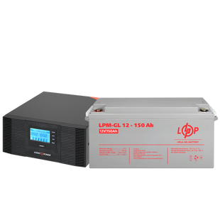 Комплект резервного живлення LP (LogicPower) ДБЖ + гелева батарея (UPS B1500 + АКБ GL 1800W) lp_19997 фото