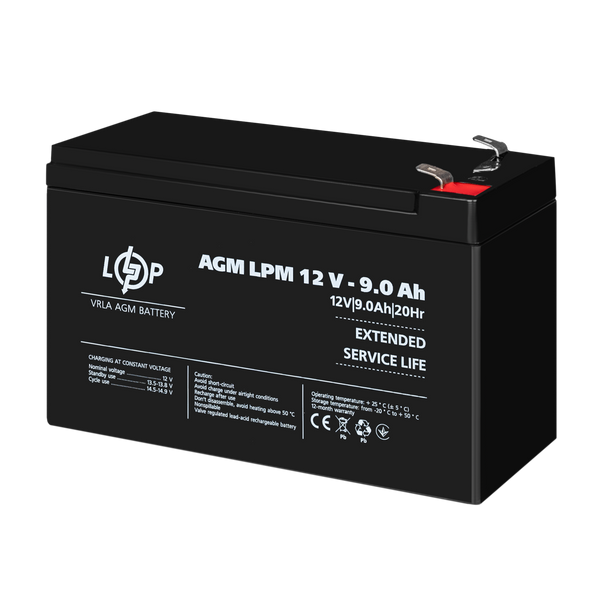 Акумулятор AGM LPM 12V - 9 Ah lp_3866 фото