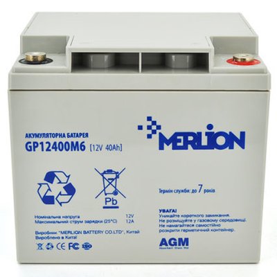 Акумулятор мультигелевий MERLION MERL-AGM-GP12400M6-12-40 12V40Ah (40 А*год) BT-MERL-AGM-GP12400M6-12-40 фото
