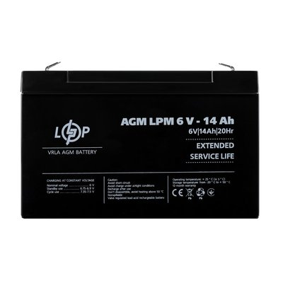 Акумулятор AGM LPM 6V - 14 Ah 4160 фото