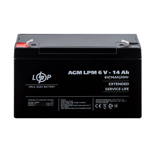 Аккумулятор AGM LPM 6V - 14 Ah 4160 фото