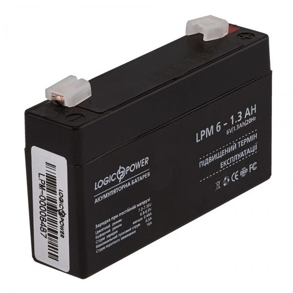 Акумулятор свинцево-кислотний LogicPower AK-LP4157 6V1,3Ah (1,3 А*г) AK-LP4157 фото