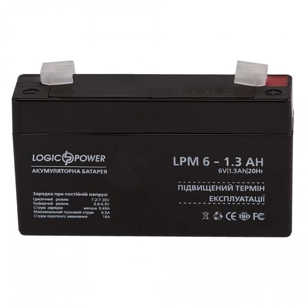 Акумулятор свинцево-кислотний LogicPower AK-LP4157 6V1,3Ah (1,3 А*г) AK-LP4157 фото