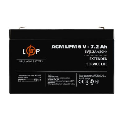 Аккумулятор AGM LPM 6V - 7.2 Ah 3859 фото