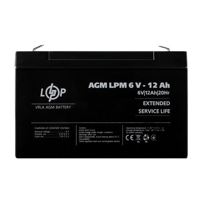 Акумулятор AGM LPM 6V - 12 Ah 4159 фото