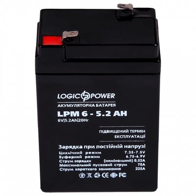 Аккумулятор свинцово-кислотный LogicPower AK-LP4158 6V5,5Ah (5,5 А*ч) AK-LP4158 фото