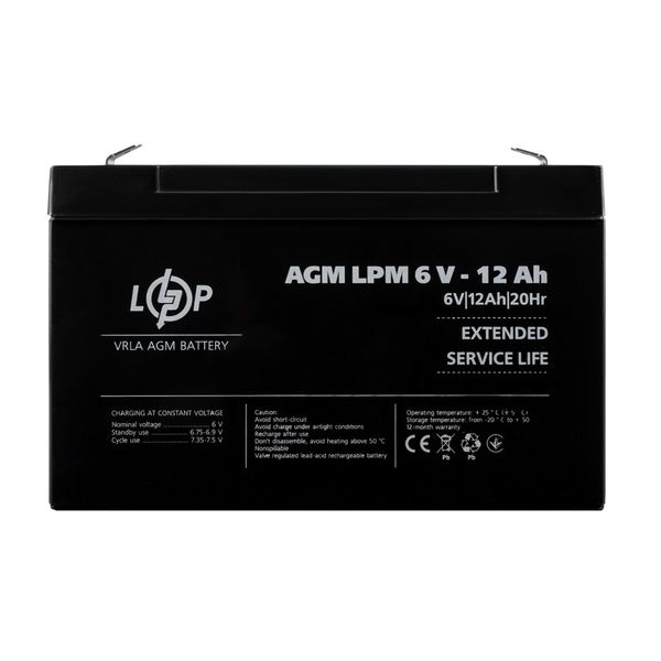 AGM battery LPM 6V - 12 Ah 4159 photo